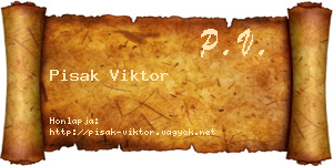 Pisak Viktor névjegykártya